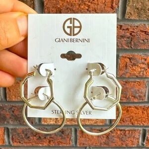Giani Bernini 925 Sterling Silver Hoops Earrings Set MADE IN ITALY